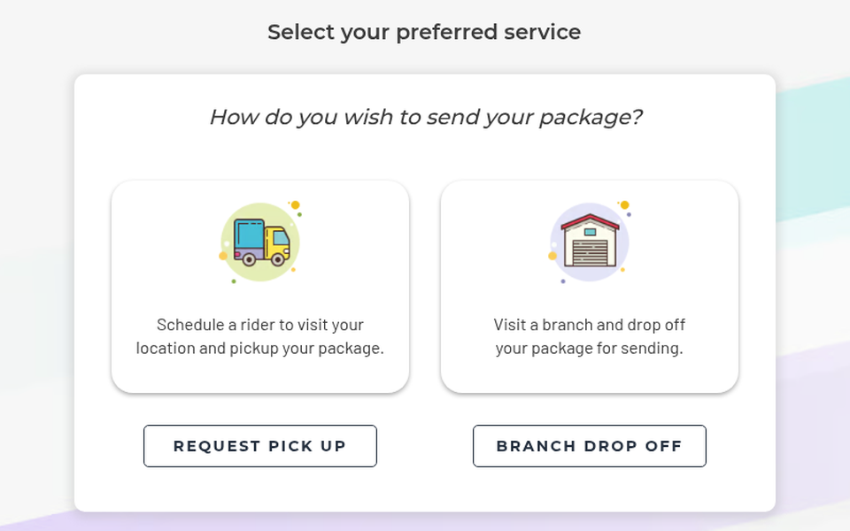 Online booking page sample screen