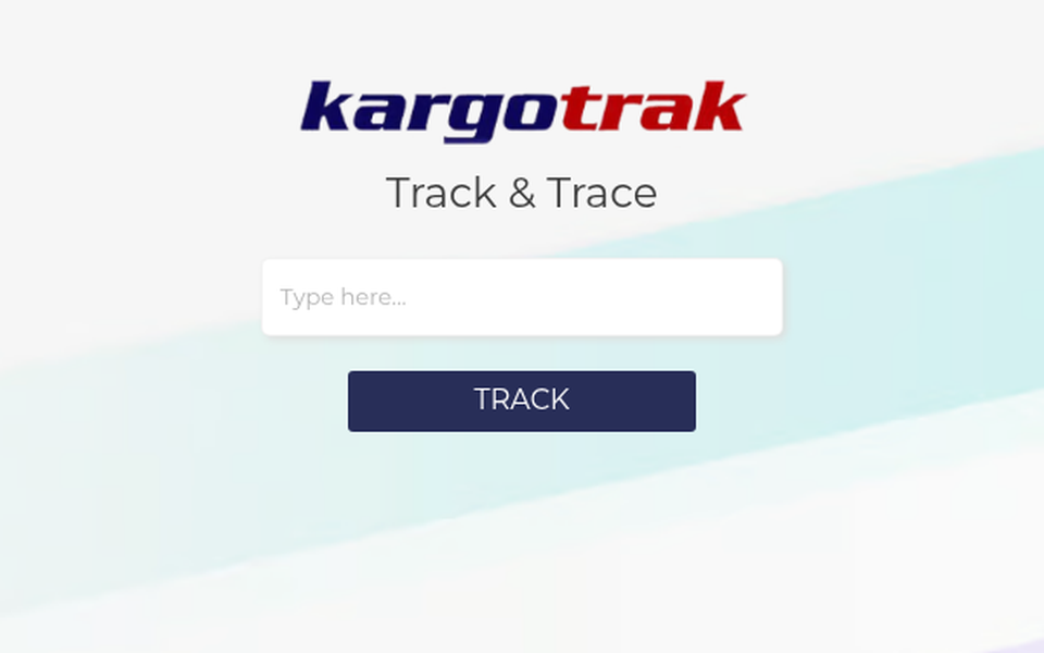 Track & trace page sample screen